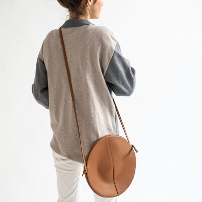 TOMOE Sac à bandoulière moyen en cuir caramel