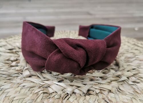 Leather headband burgundy