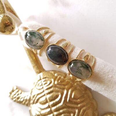 ANILLO MATHILDE MOSS AGATE