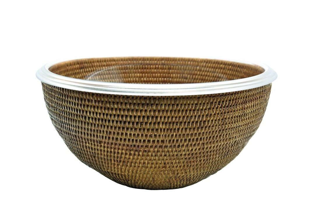 Large lunch bowl XL rattan honey