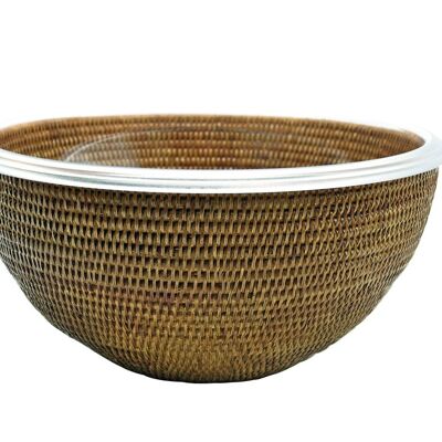 Large lunch bowl XL rattan honey