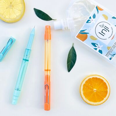Spray Pens Green Orange with 100ml Refill Blue ink