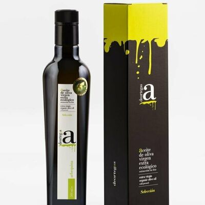 Flasche mit Etui 100 % recycelter Karton Natives Olivenöl Extra Arbequina 500 ml