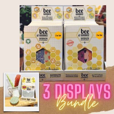 Aktionsangebot: 3 x Displays gefüllt mit Bienenwachstüchern