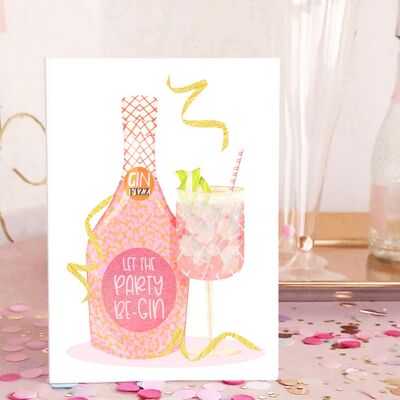 Tarjeta de cumpleaños Let the Party Be-gin