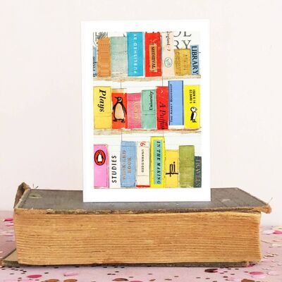 Literary Book Card - Colourful bookcase