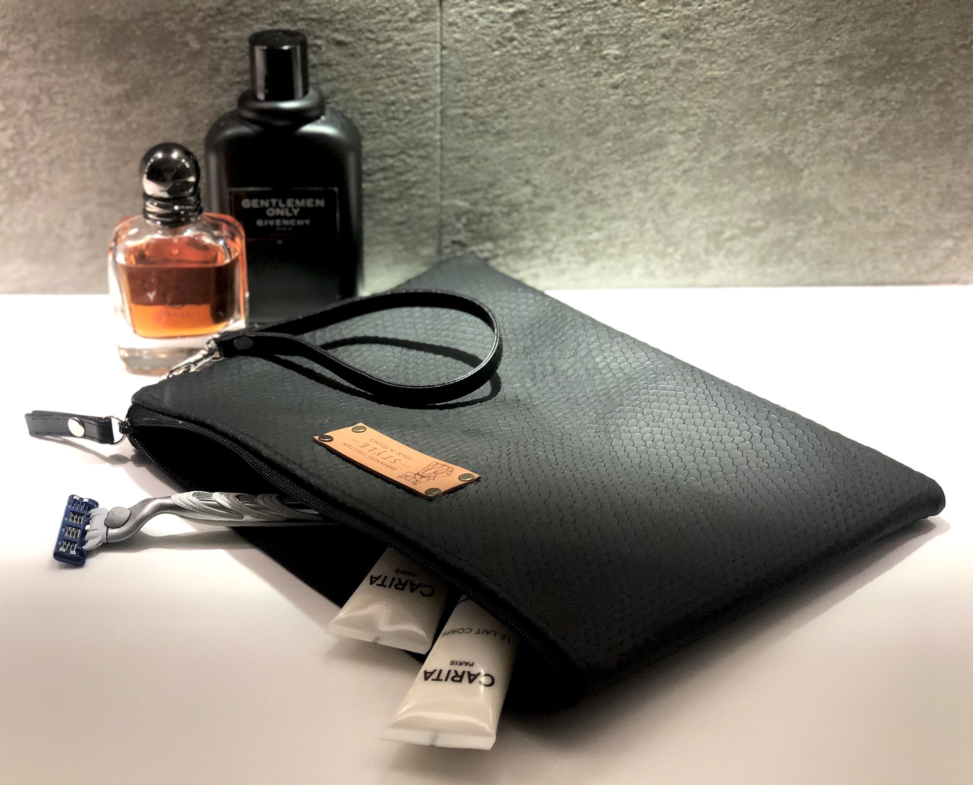 Marsupio L, tartarugato nero