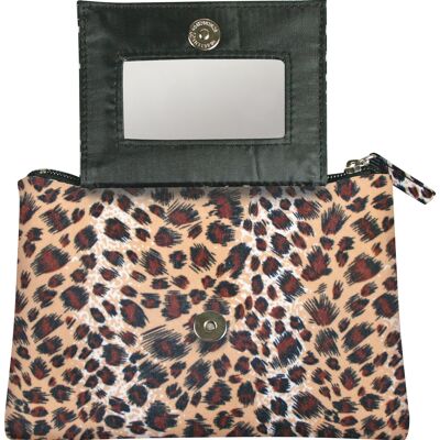 Astuccio cosmetico Cheetah Flat Purse con specchio