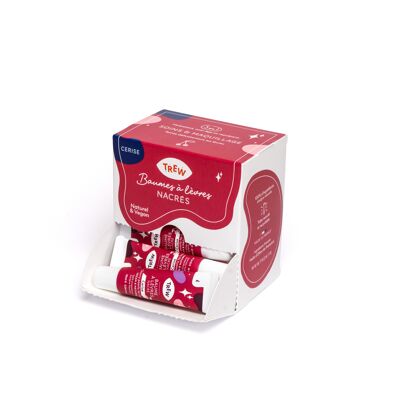 Cherry flavor tinted lip balm: Dispenser box of 12