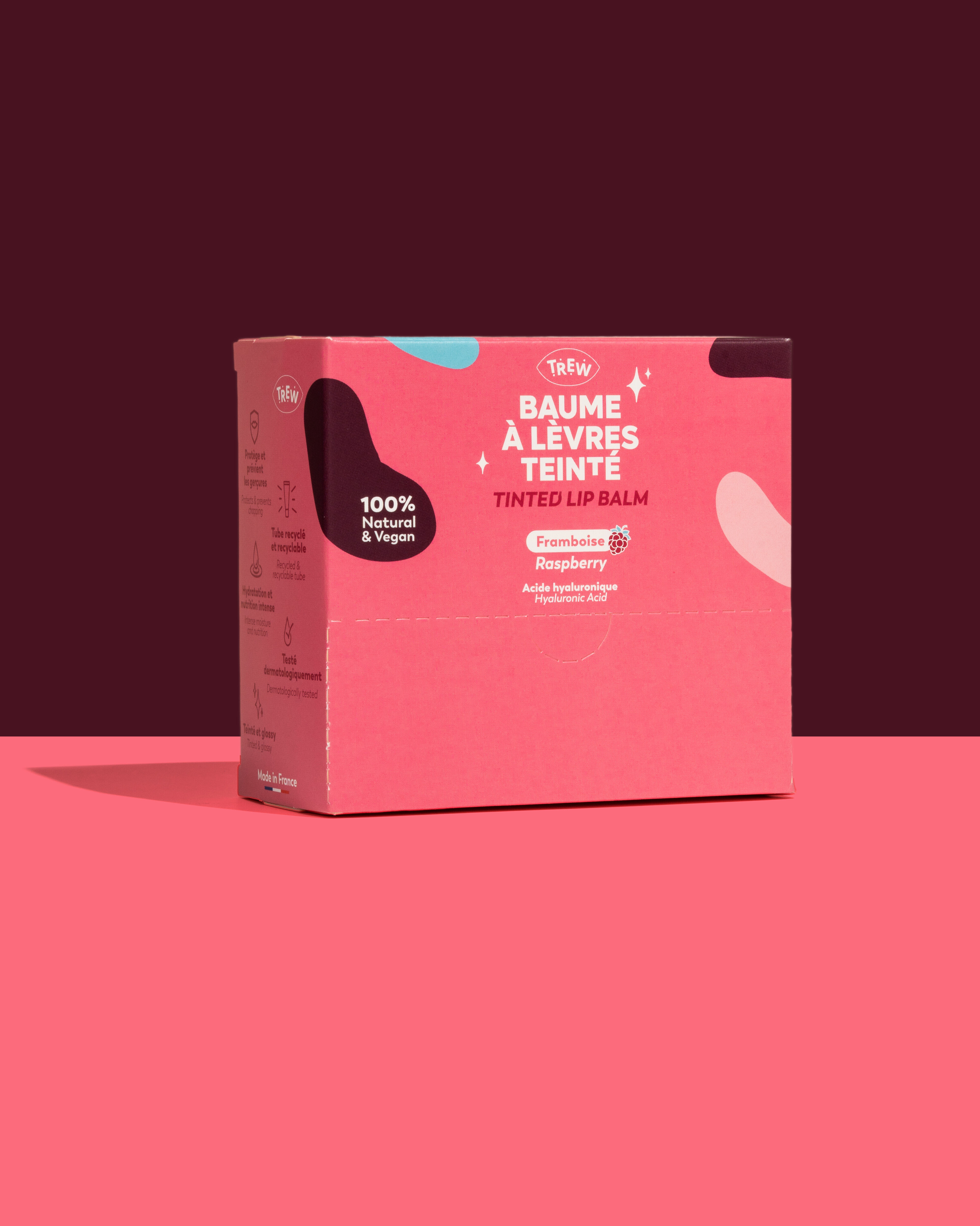 Raspberry lip balm: Dispenser 12 units