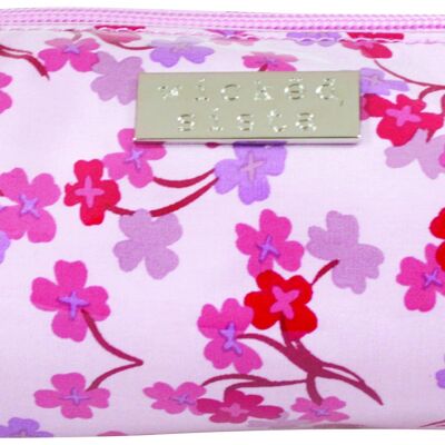 Ws Spring Blossom Pretty in Pink long makeup purse cosmetic bag