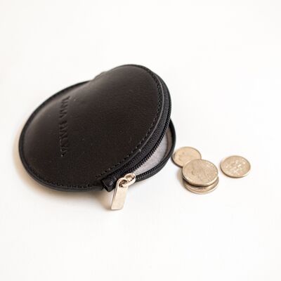 MINI MAO the round purse in black leather