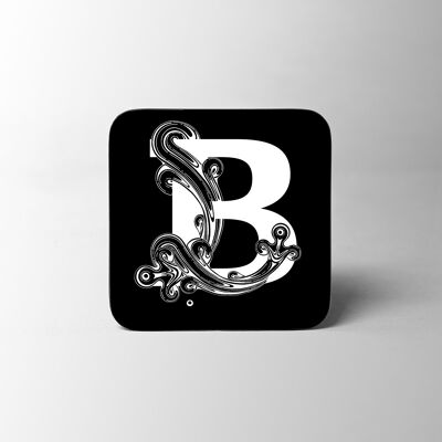Black Letter B Alphabet Coaster