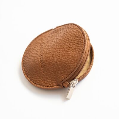 MINI MAO the round purse in toffee leather