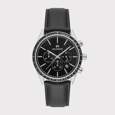 Valmont Companion Chrono, negro / cuero negro