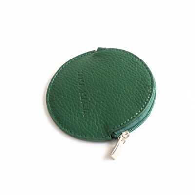 MINI MAO the round purse in green leather