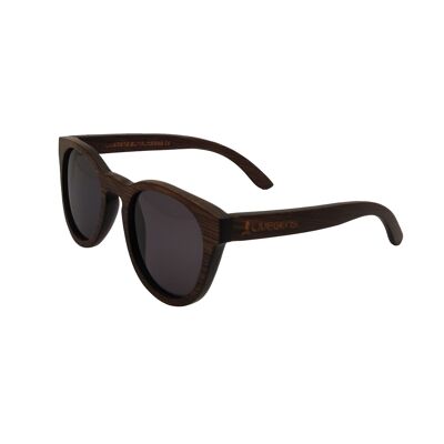 Lunettes de soleil en bambou marron foncé Livegens