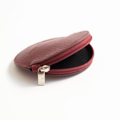MINI MAO the round burgundy leather purse