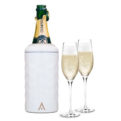 Wine and Champagne Cooler with Lid - White