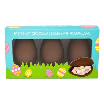 Bomba de chocolate caliente con leche y huevo de Pascua, paquete de 3