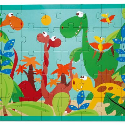 Scratch Puzzle 40pcs: LE MONDE DES DINOS 60x43.5cm, en boîte diam.22xH12cm, 3+