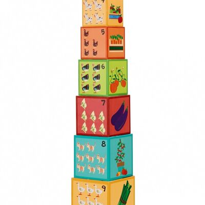 Scratch Build&amp;Play: PYRAMIDE Ferme 10 pièces 15.5x15.5xH107cm, en carton, en boîte, 12m+