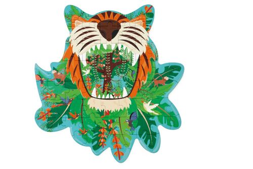 Scratch Puzzle 59pcs: CONTOUR PUZZLE/TIGRE 53x56cm, en boîte forme 24x25.40x6.5cm, 4+