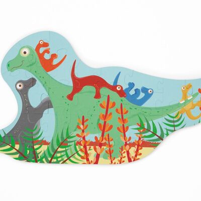 Scratch Puzzle Compact 30pcs: CONTOUR PUZZLE/DINO 39x19cm, en boîte forme 16x16x4cm, 3+