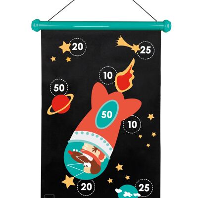 Scratch Active Play: JEU DE FLÉCHETTES MAGNÉTIQUES Espace 36x55cm, imprimé en double face, en tube, 5+