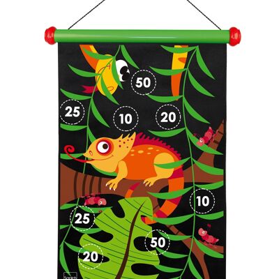 Scratch Active Play: JEU DE FLÉCHETTES MAGNÉTIQUES Jungle 36x55cm, imprimé en double face, en tube, 5+