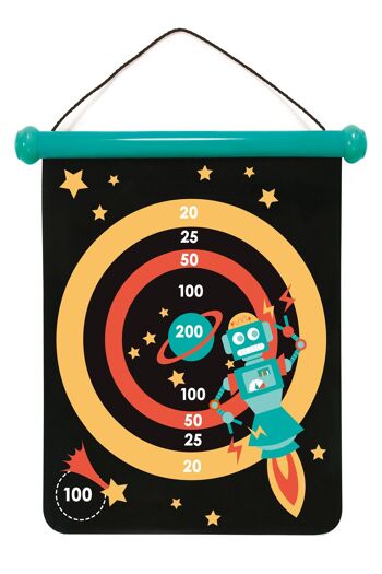 Scratch Active Play: JEU DE FLÉCHETTES MAGNÉTIQUES medium / Robot 40x31cm, imprimé en double face, en tube, 5+ 2