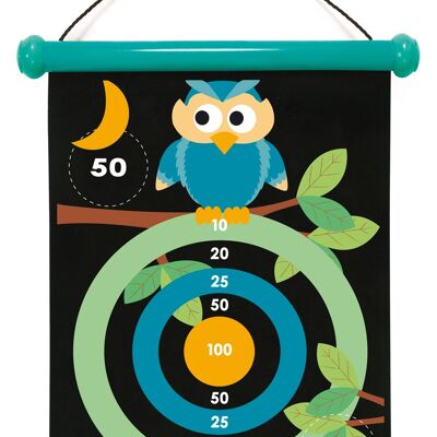 Scratch Active Play: JEU DE FLÉCHETTES MAGNÉTIQUES medium / Hibou 40x31cm, imprimé en double face, en tube, 5+