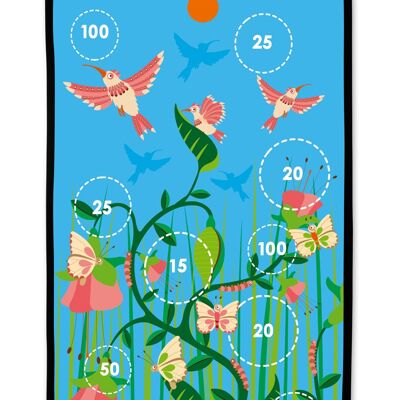 Scratch Active Play: START TO DART Colibris 38x60cm, imprimé en double face, avec 6 fléchettes à ventouse, en boîte, 3+