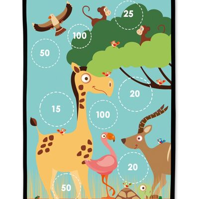 Scratch Active Play: START TO DART Safari 38x60cm, imprimé en double face, avec 6 fléchettes à ventouse, en boîte, 5+