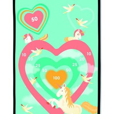 Scratch Active Play: START TO DART Licorne 38x60cm, imprimé en double face, avec 6 fléchettes à ventouse, en boîte, 5+