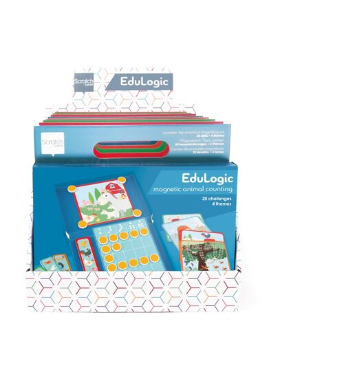 Scratch Boîte EduLogic: PRÉSENTOIR pour BOÎTES EDULOGIC 20x27x30cm, capacité de stock pour 8 pièces, gratuit avec une commande de 8 Boîtes EduLogic.
