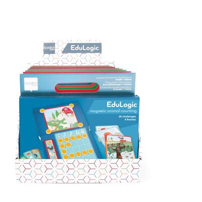Scratch Boîte EduLogic: PRÉSENTOIR pour BOÎTES EDULOGIC 20x27x30cm, capacité de stock pour 8 pièces, gratuit avec une commande de 8 Boîtes EduLogic.