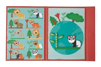 Scratch Livre EduLogic: Mix&amp;Match/LE MONDE ANIMAL 18,2x25,6x1,3cm (plié), 51,5x25,6x1cm (déplié), magnétique, 3+ 1