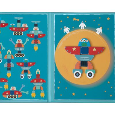 Scratch Livre EduLogic: Mix&amp;Match/AVENTURE SPATIALE 18,2x25,6x1,3cm (plié), 51,5x25,6x1cm (déplié), magnétique, 4+