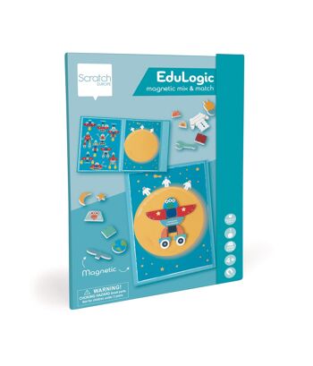 Scratch Livre EduLogic: Mix&amp;Match/AVENTURE SPATIALE 18,2x25,6x1,3cm (plié), 51,5x25,6x1cm (déplié), magnétique, 4+ 3