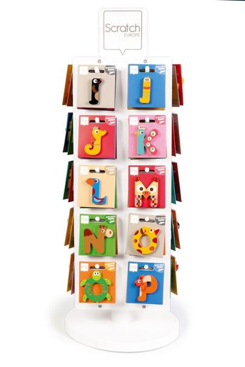 Scratch Lettre en Bois: LETTRE - ASSORTIMENT DE DÉPART: SET de 180 lettres avec présentoir GRATUIT 2