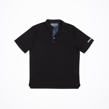 TORINO - Polo détail laine - NOIR/GRIS 2