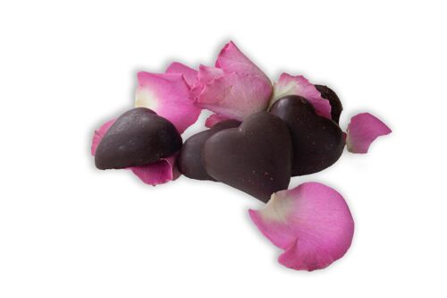 Love Hearts, solid rose chocolate, bulk 2.5kg vegan organic