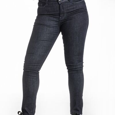 Slim-Jeans mit hoher Taille, Raw-Stretch-Denim