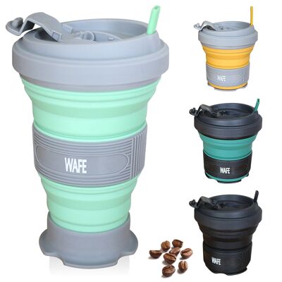 WAFE - Mint Green Foldable Coffee Mug -  Best Collapsible Reusable Coffee Cup