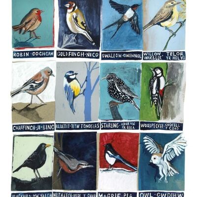 Impression d'affiche d'oiseaux