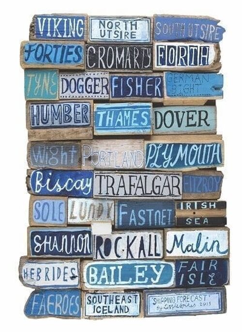 Shipping Forecast – Words on Wood Poster Print