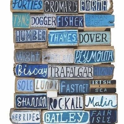 Shipping Forecast – Words on Wood Poster Print