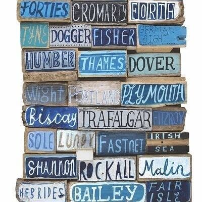 Shipping Forecast – Words on Wood Poster Print