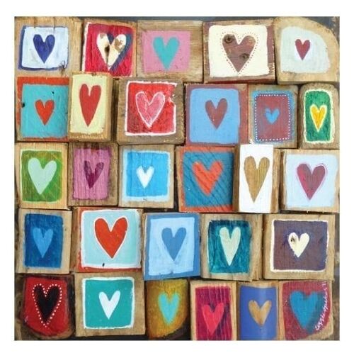 Hearts Square Greetings Card